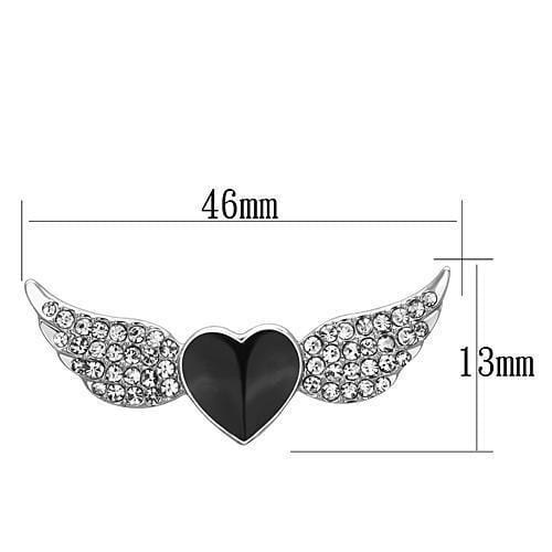 Brooch Jewelry LO2908 Imitation Rhodium White Metal Brooches with Crystal