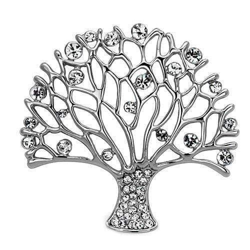 Brooch Jewelry LO2915 Imitation Rhodium White Metal Brooches with Crystal