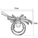 Brooch Jewelry LO2938 Imitation Rhodium White Metal Brooches with Synthetic