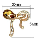 Brooch LO2847 Flash Rose Gold White Metal Brooches with Synthetic