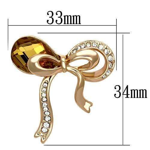 Brooch LO2847 Flash Rose Gold White Metal Brooches with Synthetic