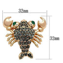 Brooch LO2851 Flash Rose Gold White Metal Brooches with Top Grade Crystal