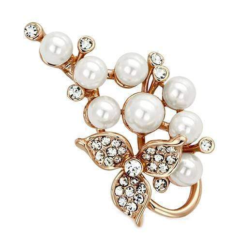 Brooch LO2853 Flash Rose Gold White Metal Brooches with Synthetic