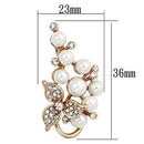 Brooch LO2853 Flash Rose Gold White Metal Brooches with Synthetic