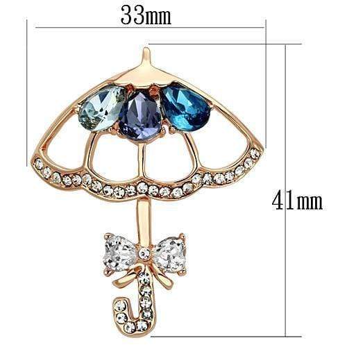 Brooch LO2855 Flash Rose Gold White Metal Brooches with Synthetic