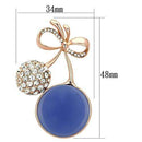 Brooch LO2857 Flash Rose Gold White Metal Brooches with Synthetic