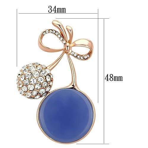 Brooch LO2857 Flash Rose Gold White Metal Brooches with Synthetic