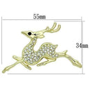 Brooch LO2859 Flash Gold White Metal Brooches with Top Grade Crystal