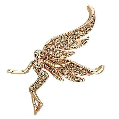 Brooch LO2863 Flash Rose Gold White Metal Brooches with Top Grade Crystal