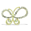 Brooch LO2865 Flash Gold White Metal Brooches with Top Grade Crystal