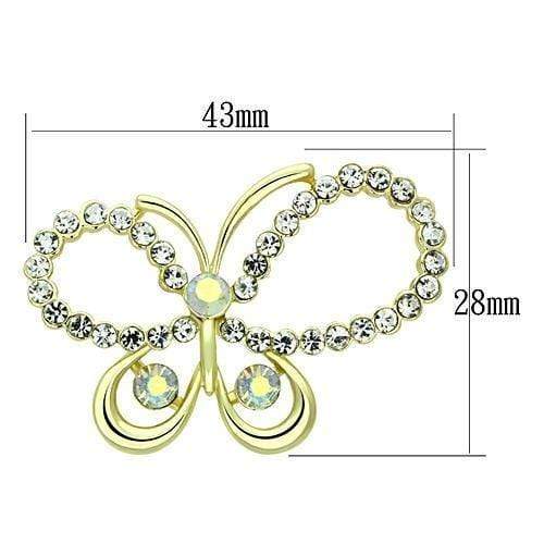 Brooch LO2865 Flash Gold White Metal Brooches with Top Grade Crystal