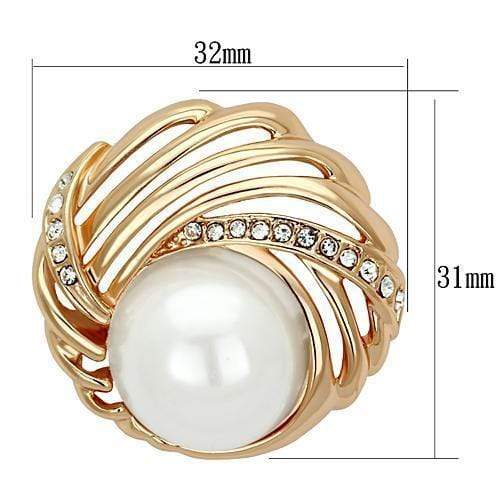 Brooch LO2867 Flash Rose Gold White Metal Brooches with Synthetic