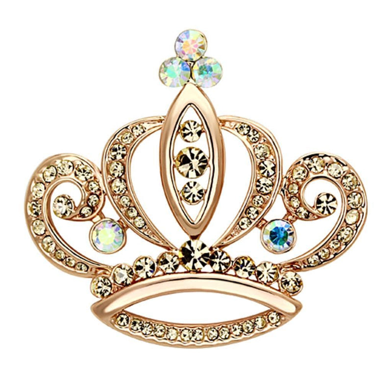 Brooch LO2871 Flash Rose Gold White Metal Brooches with Top Grade Crystal