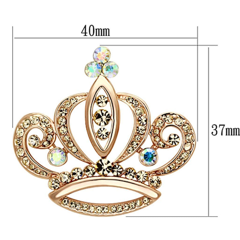 Brooch LO2871 Flash Rose Gold White Metal Brooches with Top Grade Crystal