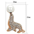 Brooch LO2873 Flash Rose Gold White Metal Brooches with Synthetic