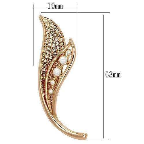 Brooch LO2877 Flash Rose Gold White Metal Brooches with Synthetic