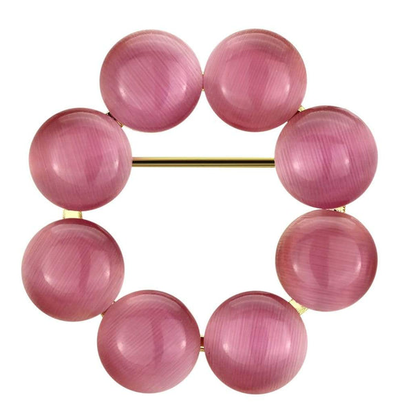 Brooch LO2886 Flash Gold White Metal Brooches with Synthetic in Rose