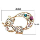 Brooch LO2889 Flash Rose Gold White Metal Brooches with Top Grade Crystal