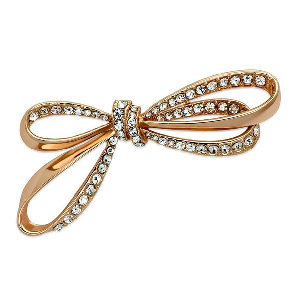 Brooch LO2891 Flash Rose Gold White Metal Brooches with Top Grade Crystal