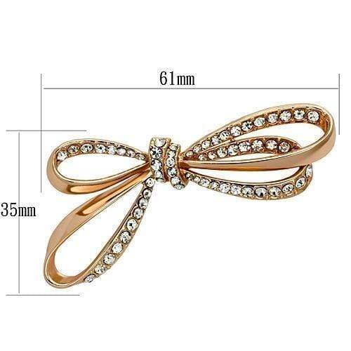 Brooch LO2891 Flash Rose Gold White Metal Brooches with Top Grade Crystal