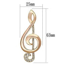 Brooch LO2893 Flash Rose Gold White Metal Brooches with Top Grade Crystal