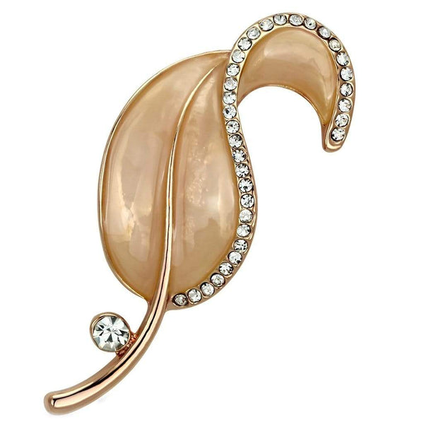 Brooch LO2899 Flash Rose Gold White Metal Brooches with Top Grade Crystal