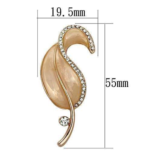 Brooch LO2899 Flash Rose Gold White Metal Brooches with Top Grade Crystal