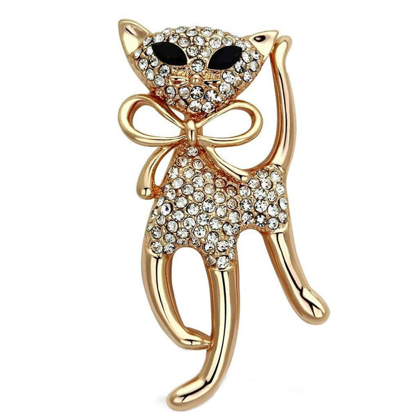 Brooch LO2901 Flash Rose Gold White Metal Brooches with Top Grade Crystal