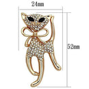 Brooch LO2901 Flash Rose Gold White Metal Brooches with Top Grade Crystal