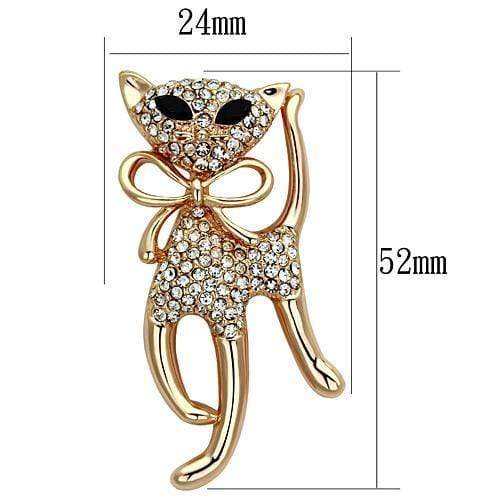 Brooch LO2901 Flash Rose Gold White Metal Brooches with Top Grade Crystal