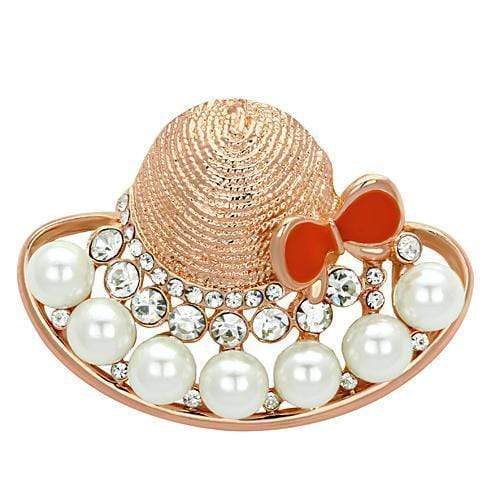 Brooch LO2902 Flash Rose Gold White Metal Brooches with Synthetic