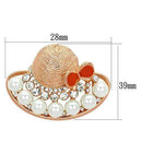 Brooch LO2902 Flash Rose Gold White Metal Brooches with Synthetic