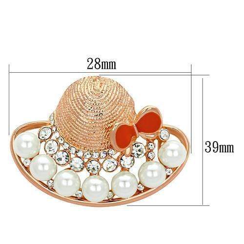 Brooch LO2902 Flash Rose Gold White Metal Brooches with Synthetic