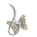 Brooch LO2903 Flash Rose Gold White Metal Brooches with Synthetic
