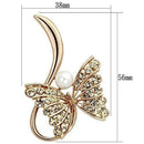 Brooch LO2903 Flash Rose Gold White Metal Brooches with Synthetic