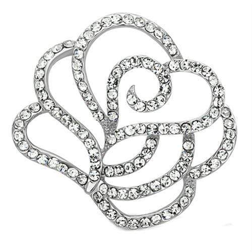 Brooches and Pins LO2813 Imitation Rhodium White Metal Brooches with Crystal