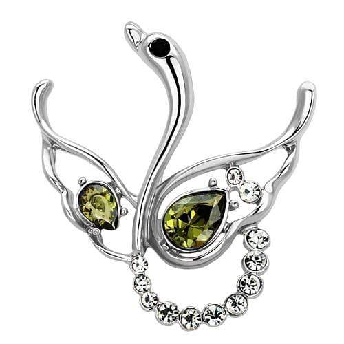 Brooches and Pins LO2815 Imitation Rhodium White Metal Brooches with Crystal