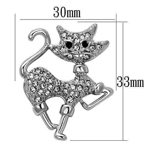 Brooches and Pins LO2819 Imitation Rhodium White Metal Brooches with Crystal