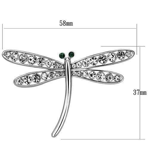 Brooches and Pins LO2825 Imitation Rhodium White Metal Brooches with Crystal