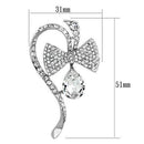 Brooches and Pins LO2831 Imitation Rhodium White Metal Brooches with Synthetic