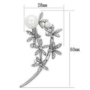 Brooches and Pins LO2833 Imitation Rhodium White Metal Brooches with Synthetic