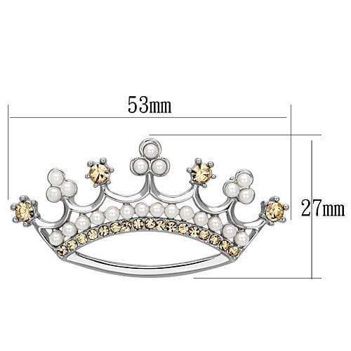 Brooches Brooches and Pins LO2838 Imitation Rhodium White Metal Brooches with Synthetic Alamode Fashion Jewelry Outlet