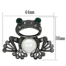 Brooches and Pins LO2845 Ruthenium White Metal Brooches with Synthetic