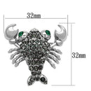 Brooches and Pins LO2850 Imitation Rhodium White Metal Brooches with Crystal