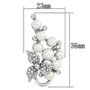 Brooches and Pins LO2852 Imitation Rhodium White Metal Brooches with Synthetic