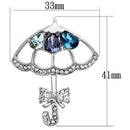 Brooches and Pins LO2854 Imitation Rhodium White Metal Brooches with Synthetic