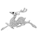 Brooches and Pins LO2858 Imitation Rhodium White Metal Brooches with Crystal