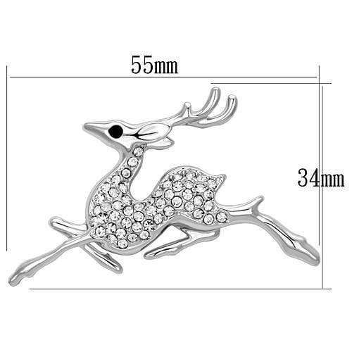 Brooches and Pins LO2858 Imitation Rhodium White Metal Brooches with Crystal