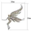 Brooches and Pins LO2862 Imitation Rhodium White Metal Brooches with Crystal