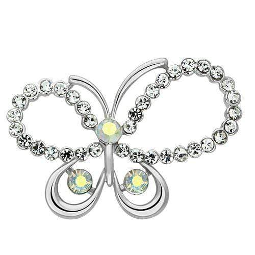 Brooches and Pins LO2864 Imitation Rhodium White Metal Brooches with Crystal